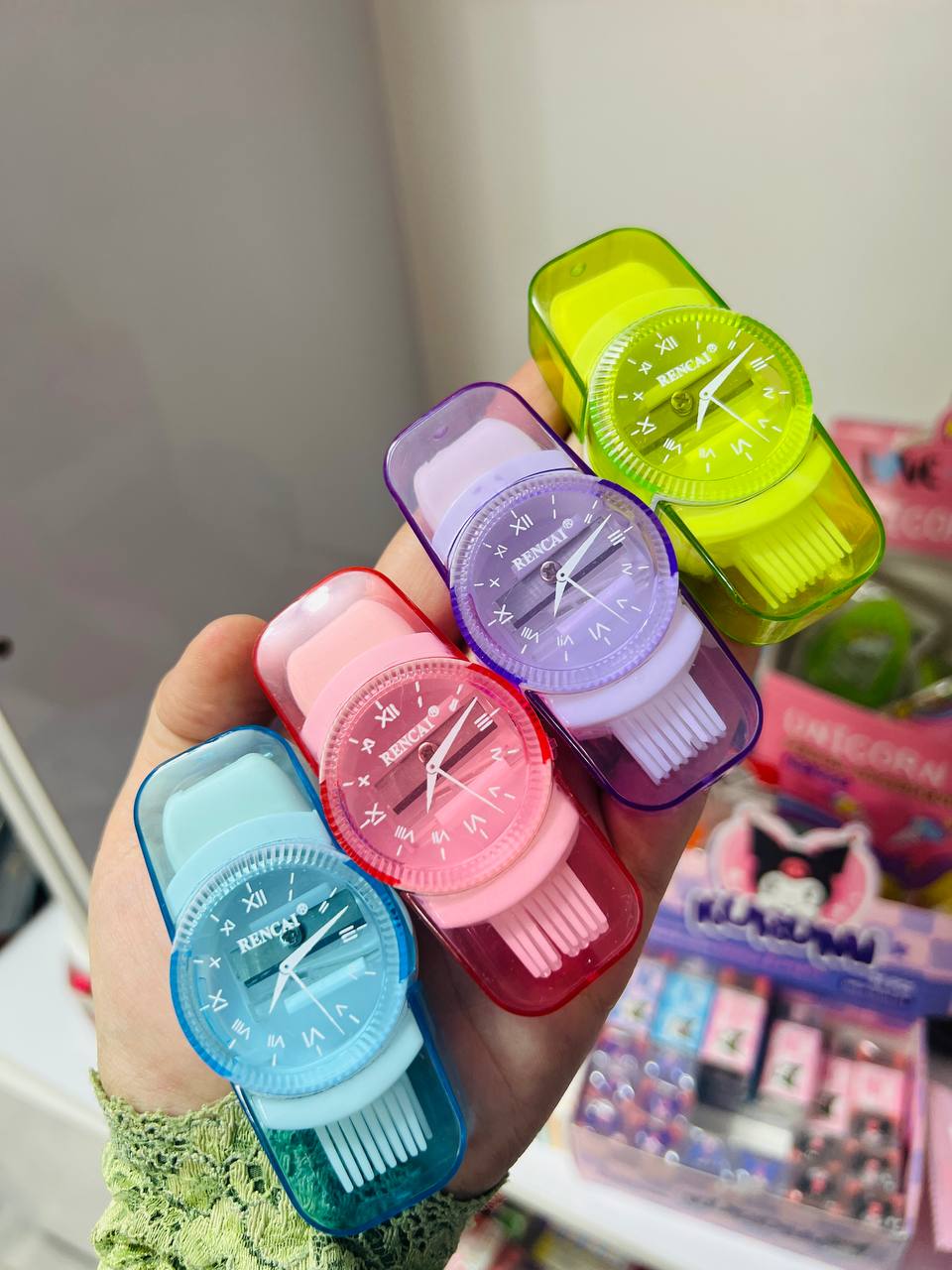 پاکن تراش طرح ساعت( به همراه آشغال جمع کن پاکن)