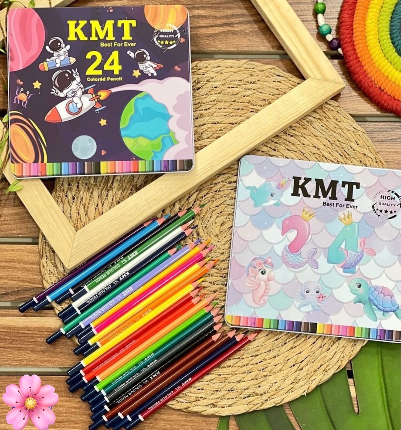 مدادرنگی جعبه فلزی برندKmt باکیفیت(۲۴رنگ)